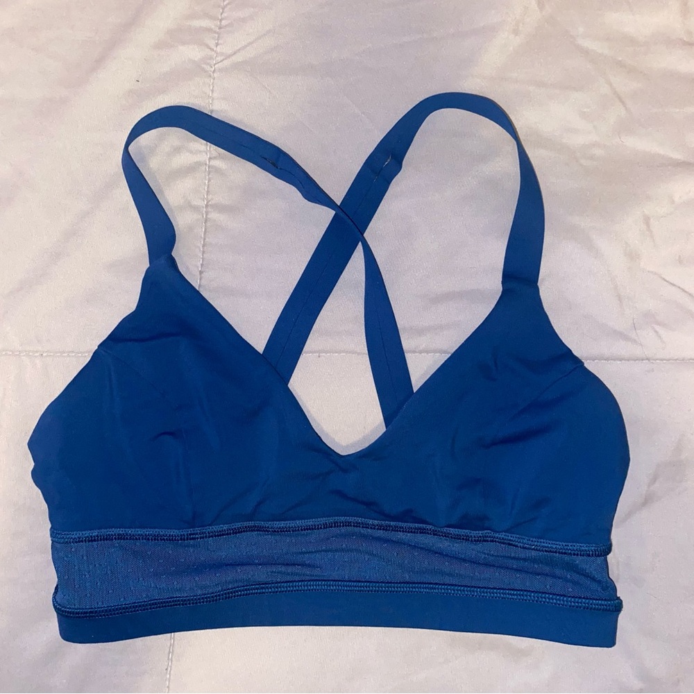 blue mesh lululemon sports bra size 6